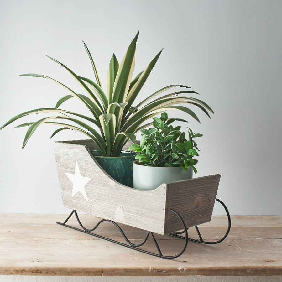 Grey Wooden Sleigh
