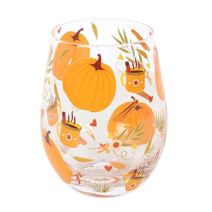 Autumn Pumpkin Stemless Glass