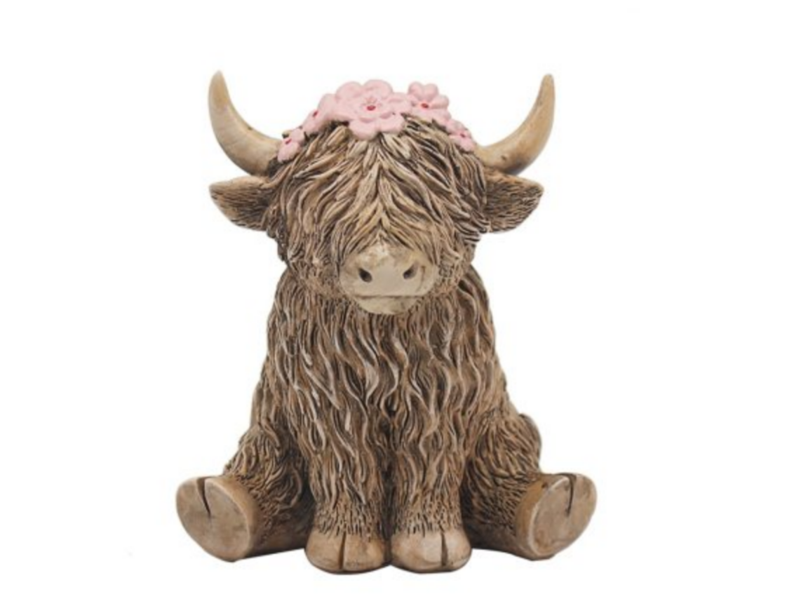 Highland Cow With Flower Crown