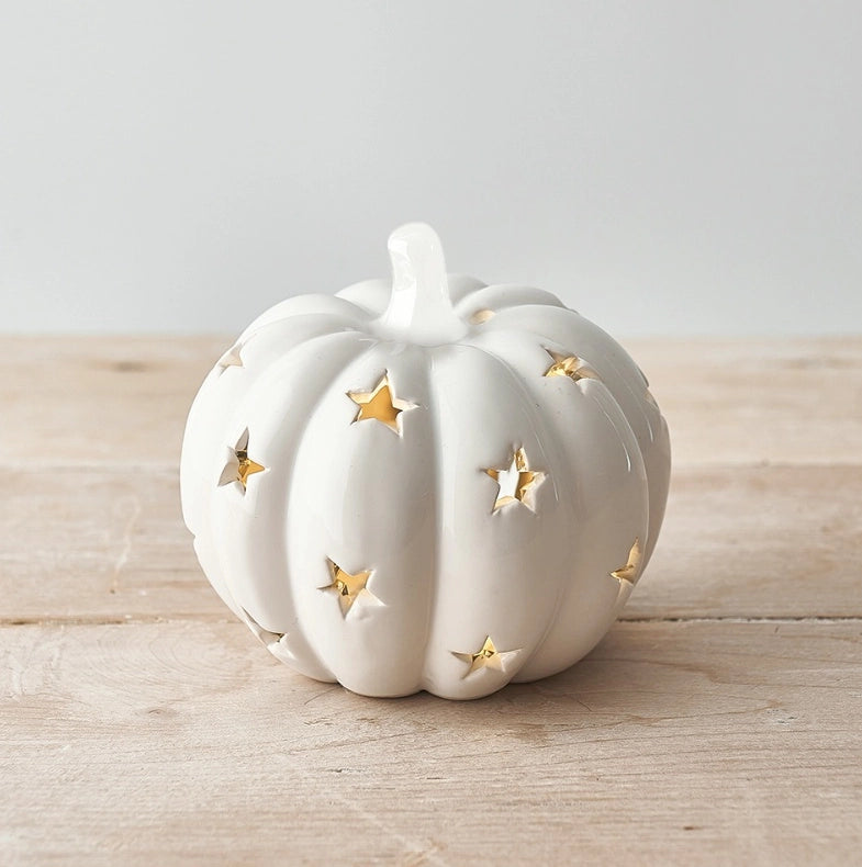 White Pumpkin Tea Light Holder