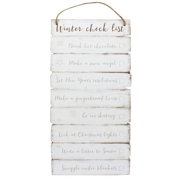 Winter Checklist Sign