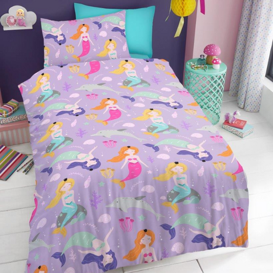 Purple Mermaid Duvet Cover Set
