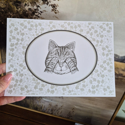 Shy Cat Print