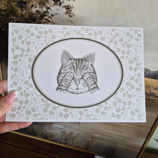 Shy Cat Print