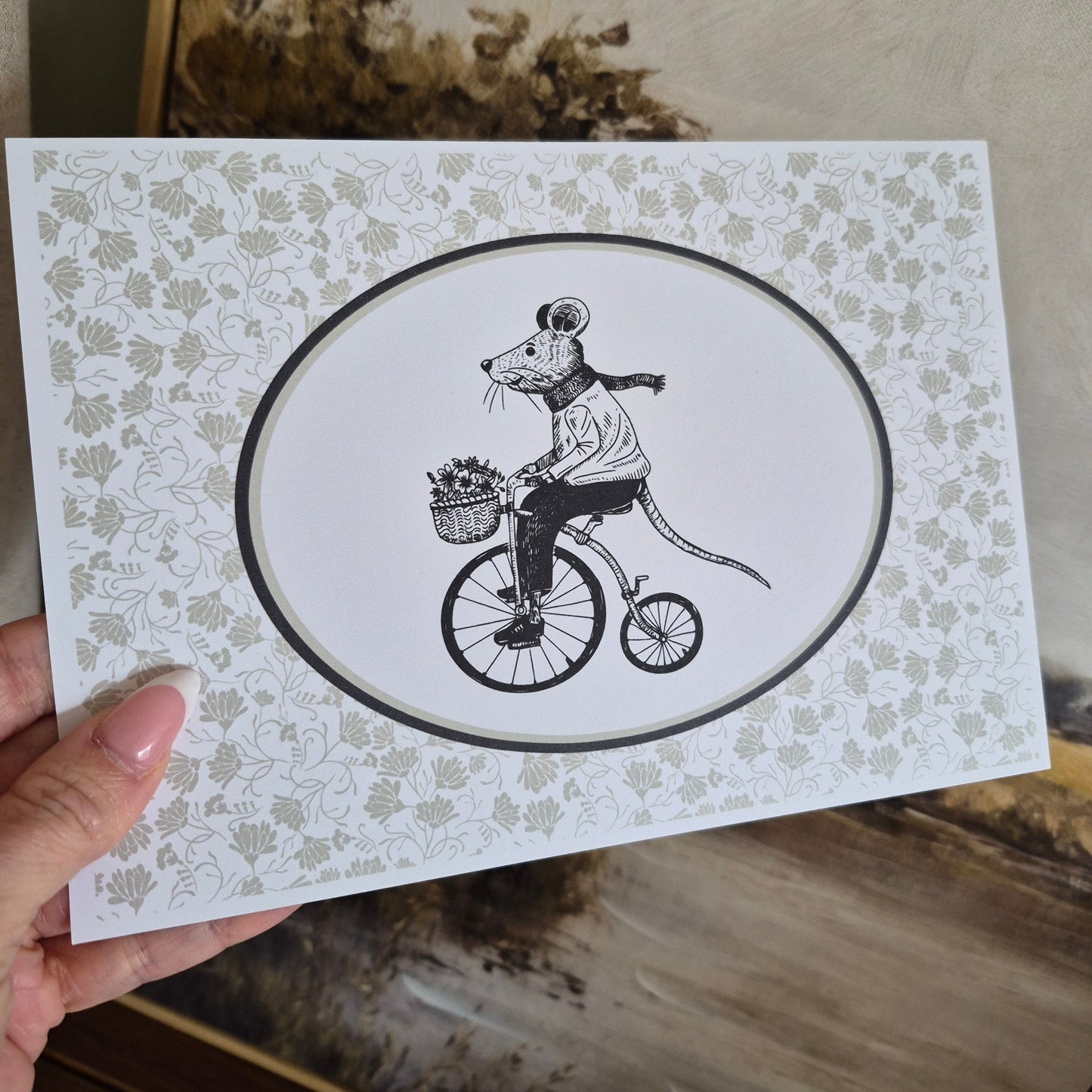 Vintage Style Mouse Print