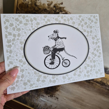Vintage Style Mouse Print