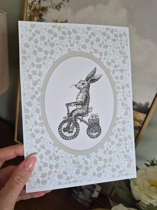 Vintage Style Rabbit Print
