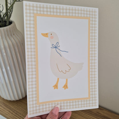 Gingham Goose Print