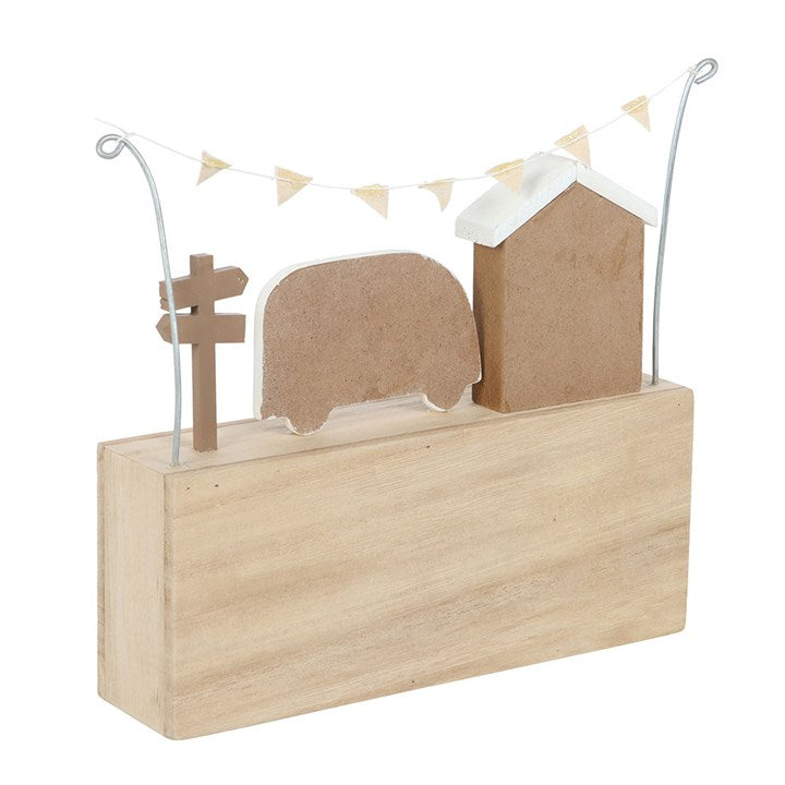Beach Hut Caravan Wooden Ornament