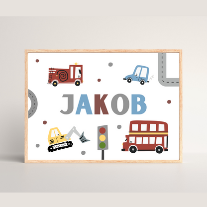 Personalised Car Themed Print