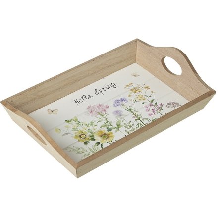 Hello Spring Wooden Tray