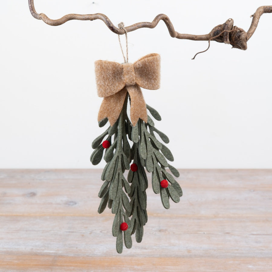 Felt Holly Hanging Decoration