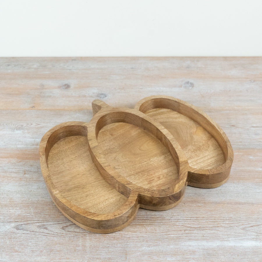 Wooden Pumpkin Serving Tray