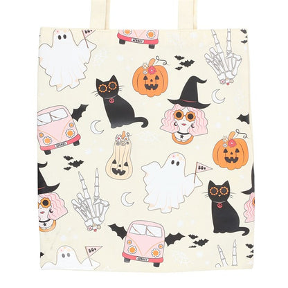 Floral Ghost Print Tote Bag