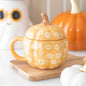 Floral Lidded Pumpkin Mug