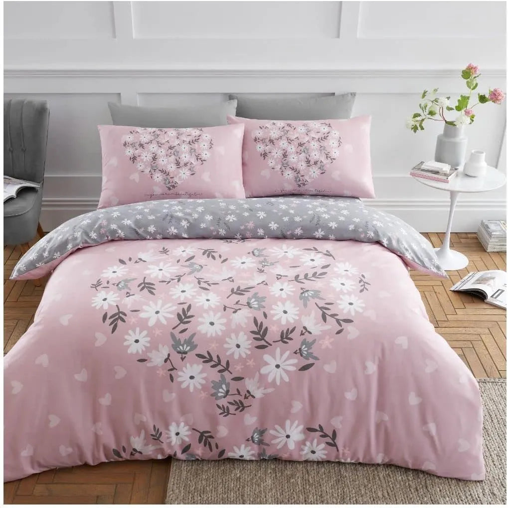Ditsy Heart Single Duvet Set