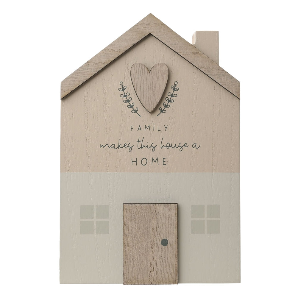 Moments - Wooden House With Family Quote