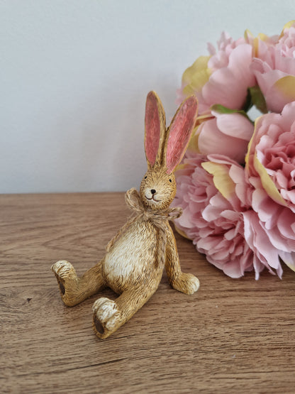 Sitting Rabbit With Jute Bow