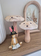 Set Of 2 Whitewash Wooden Mushrooms
