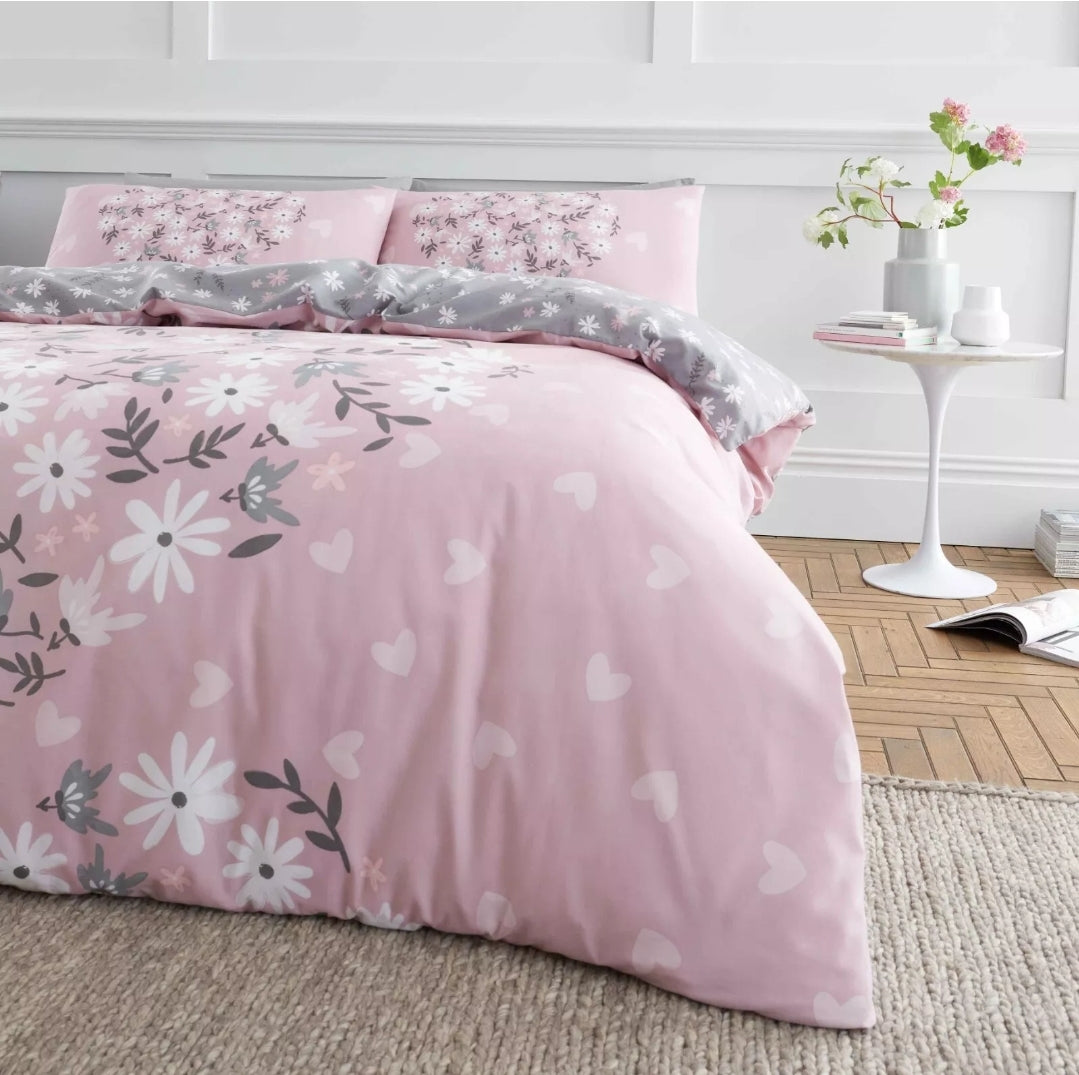 Ditsy Heart Single Duvet Set