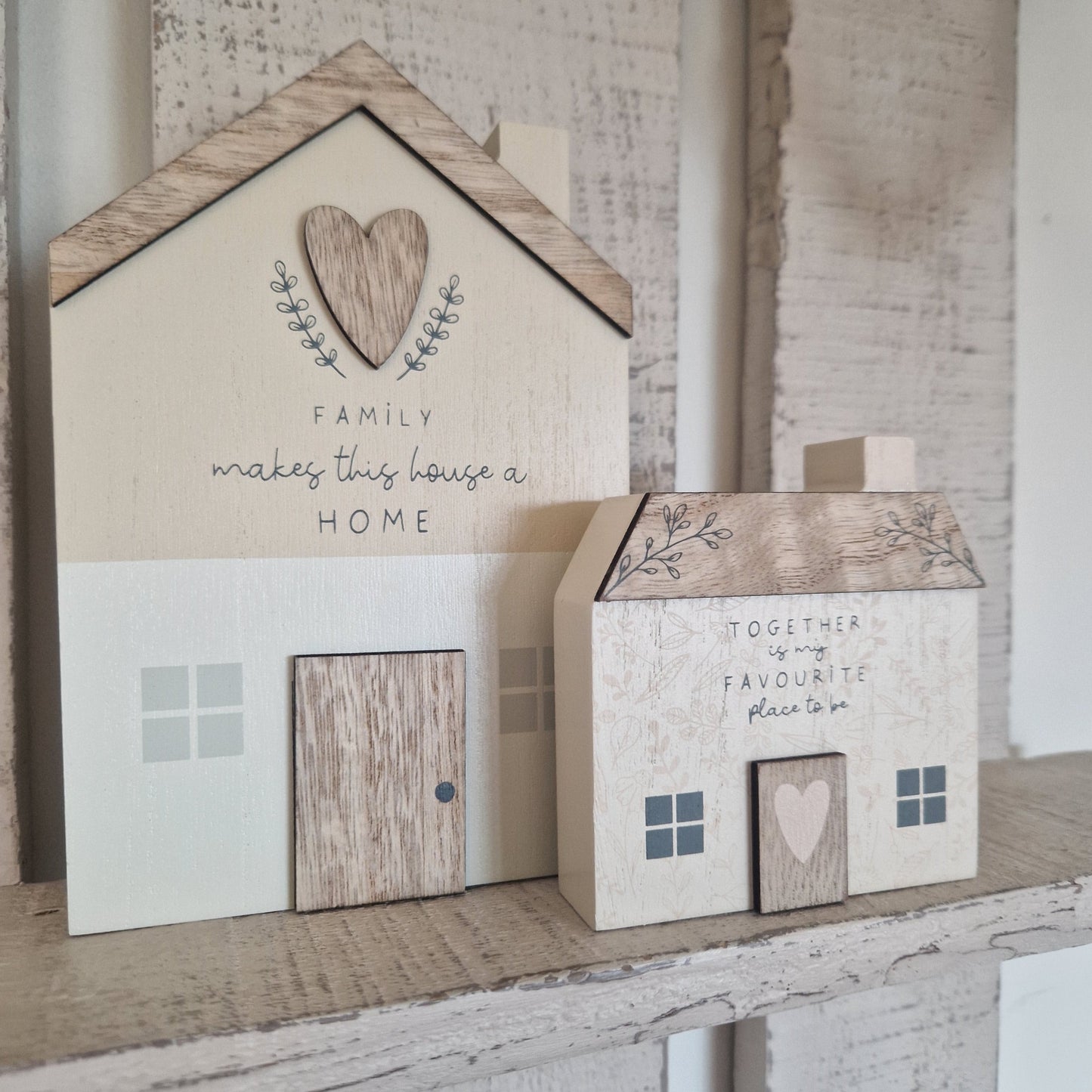Moments - Wooden House With Family Quote