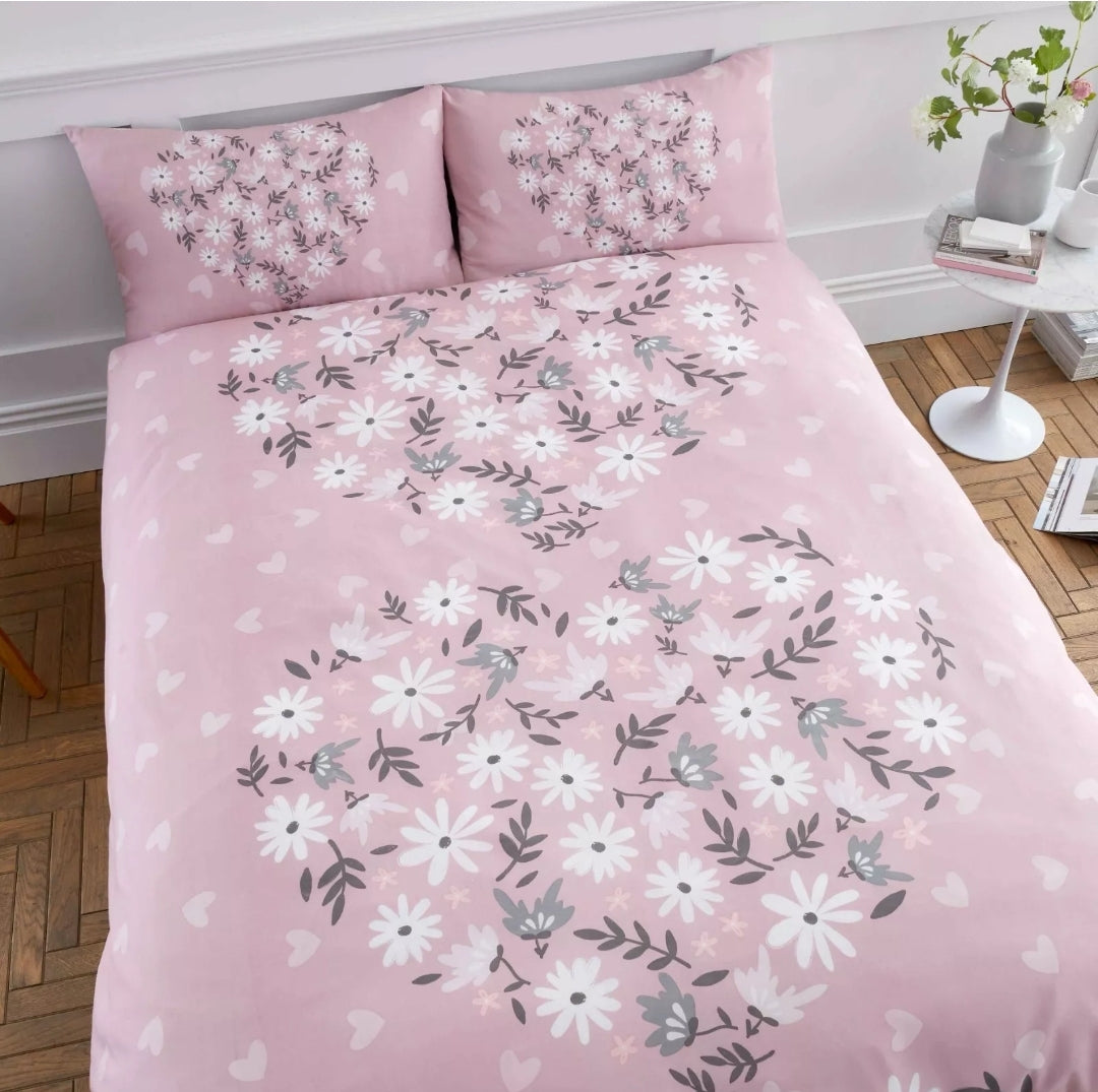 Ditsy Heart Single Duvet Set