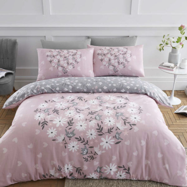 Ditsy Heart Single Duvet Set