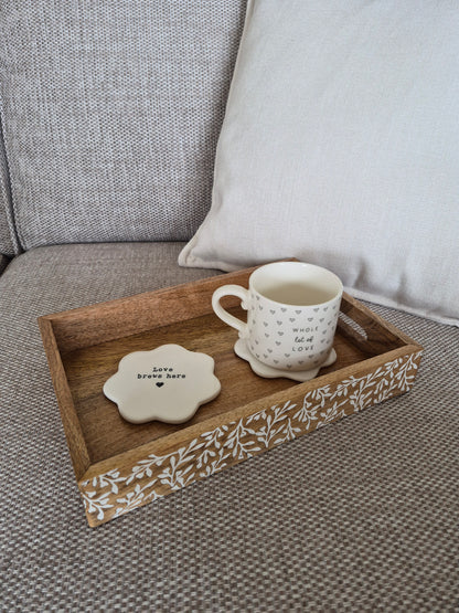 Mini Leaves Mango Wood Serving Tray