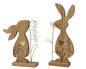 Set Of Two Wooden Rabbits 30cm