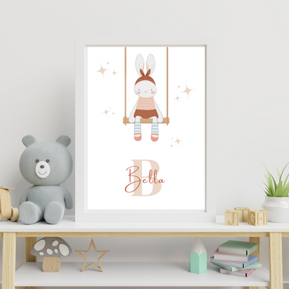 Little Bunny Initial Print