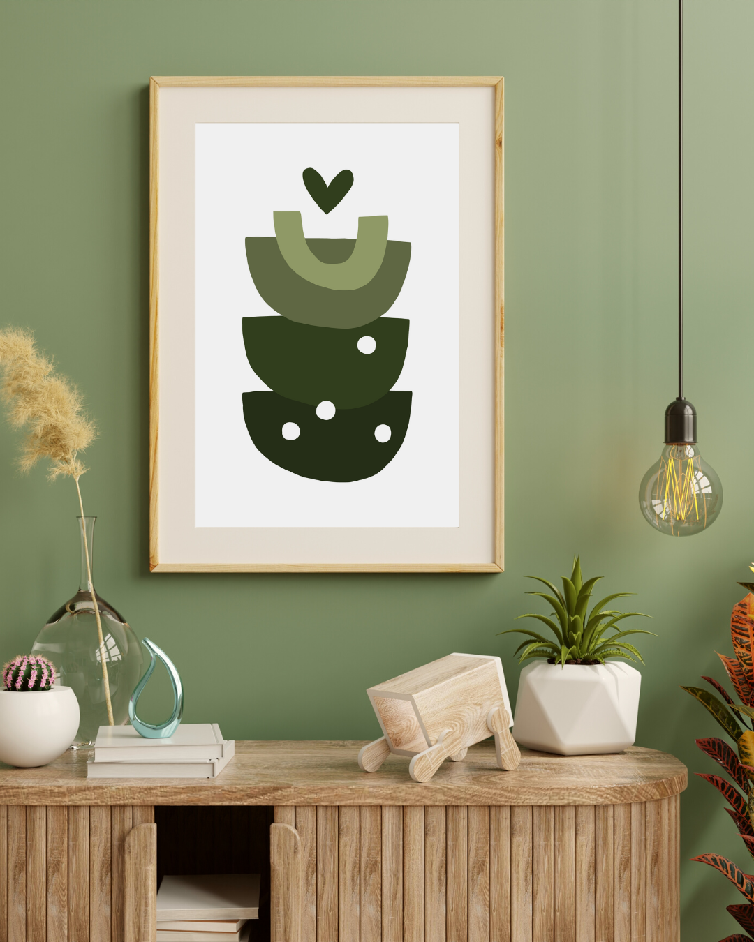 Abstract Heart Print