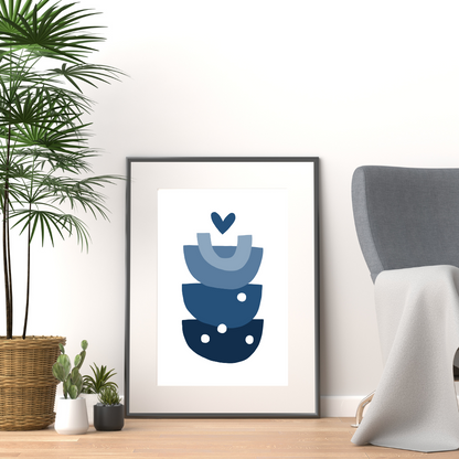 Abstract Heart Print