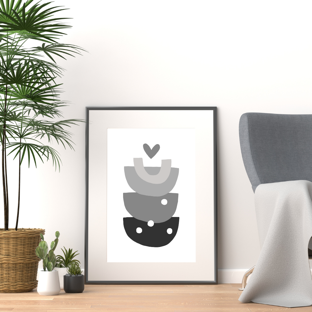 Abstract Heart Print
