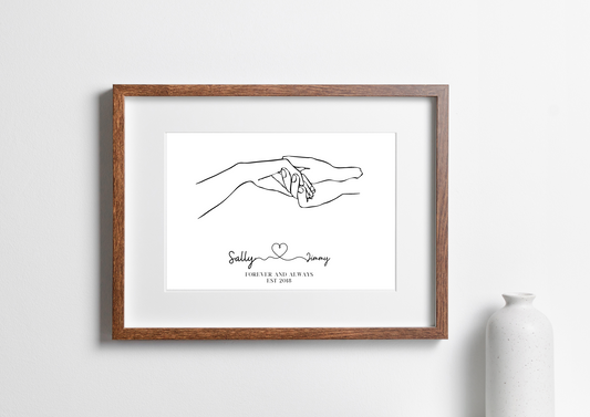 Line Art Hands Prints